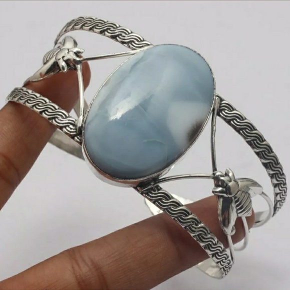 New Owhyee Opal Silver Cuff Bracelet. - Picture 1 of 1
